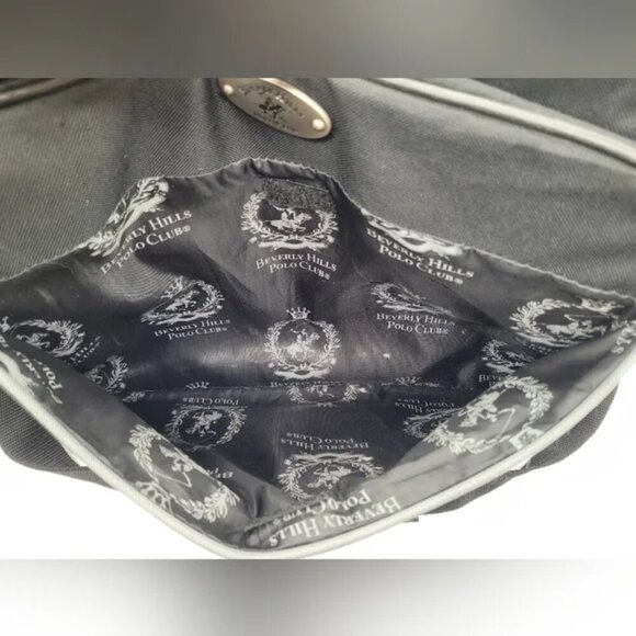 Beverly Hills Polo Club Messenger Equipment Laptop Computer Bag Logo Black Gray - Picture 4 of 6